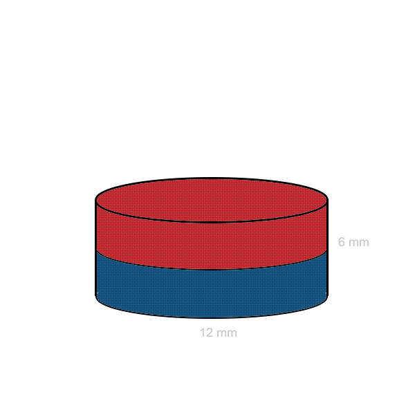 Magnet neodim disc 12 x 06 mm C